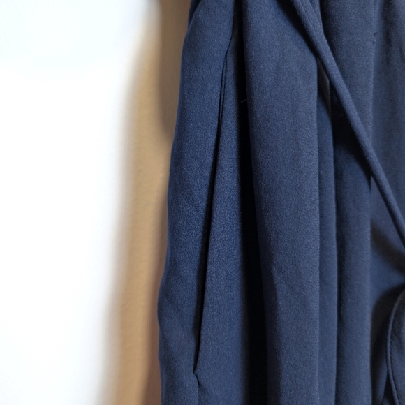 Karen Kane Navy Blue Fit And Flare Puff Sleeve Tea-Length Dress Size Large - Picture 5 of 11